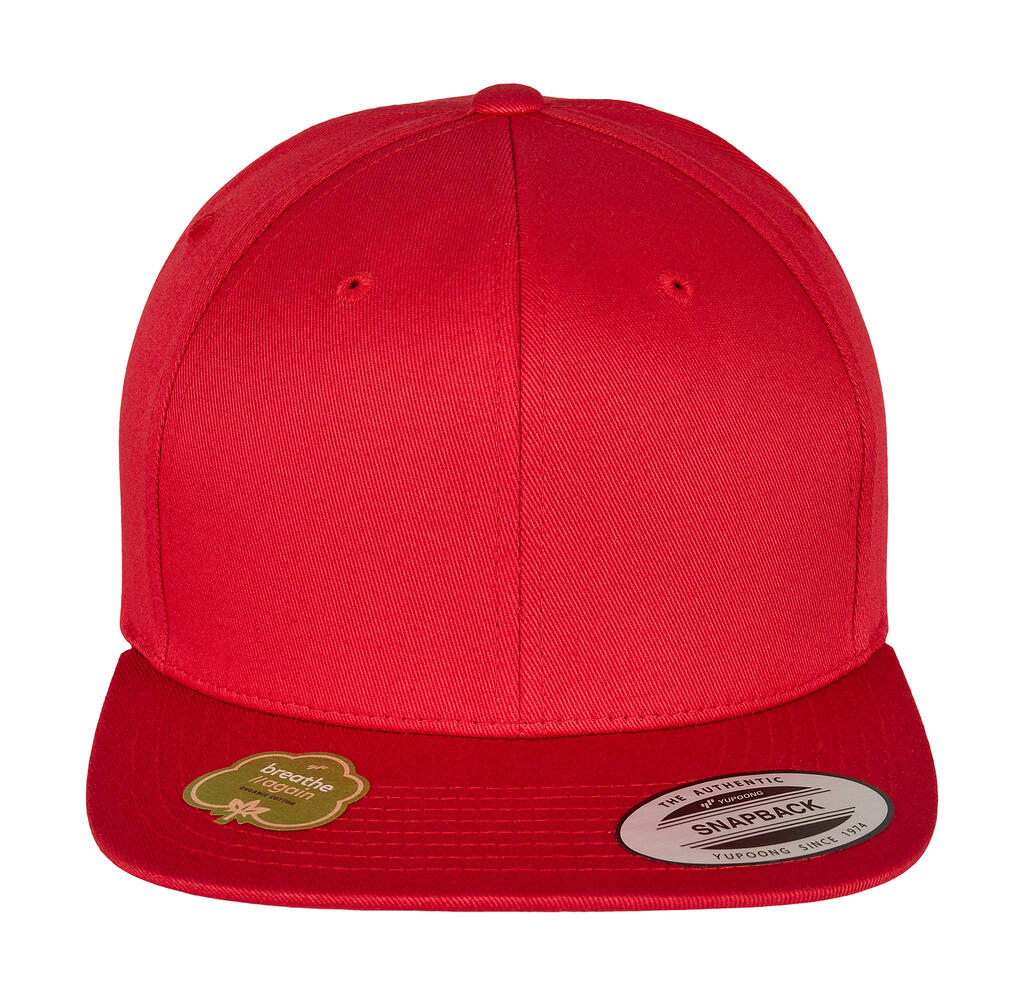 Gorra algodón orgánico Snapback Red
