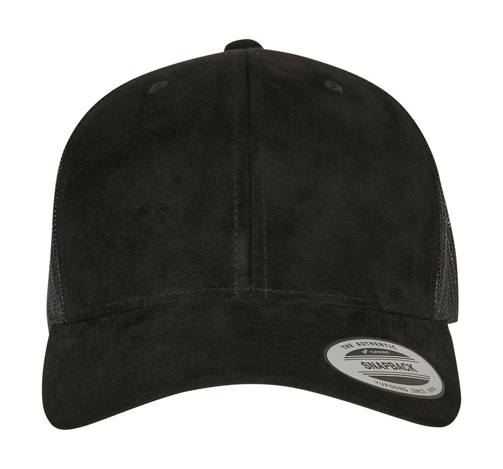 Gorra Trucker piel de ante Black