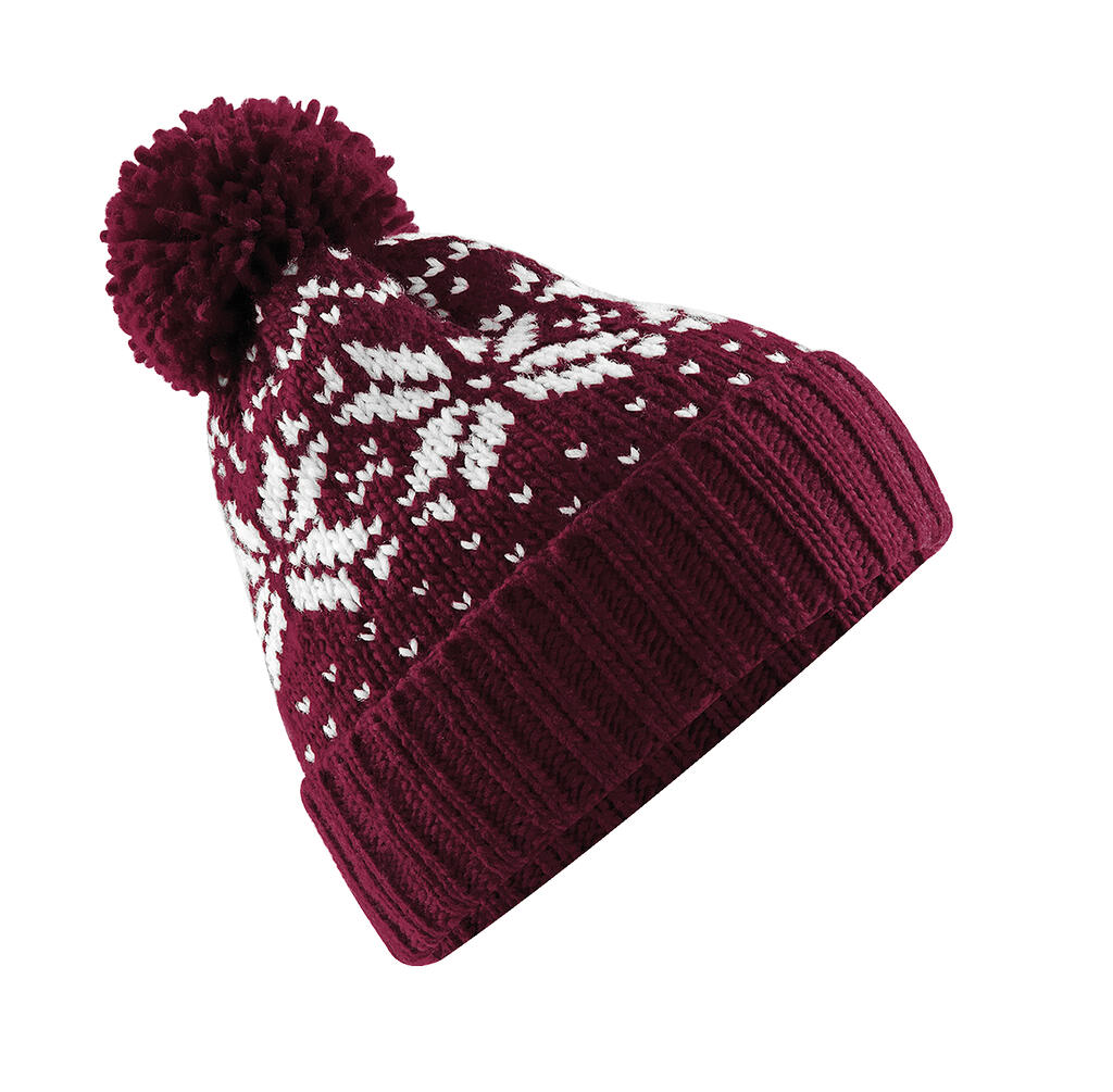 Gorro Snowstar® Fair Isle Burgundy/White