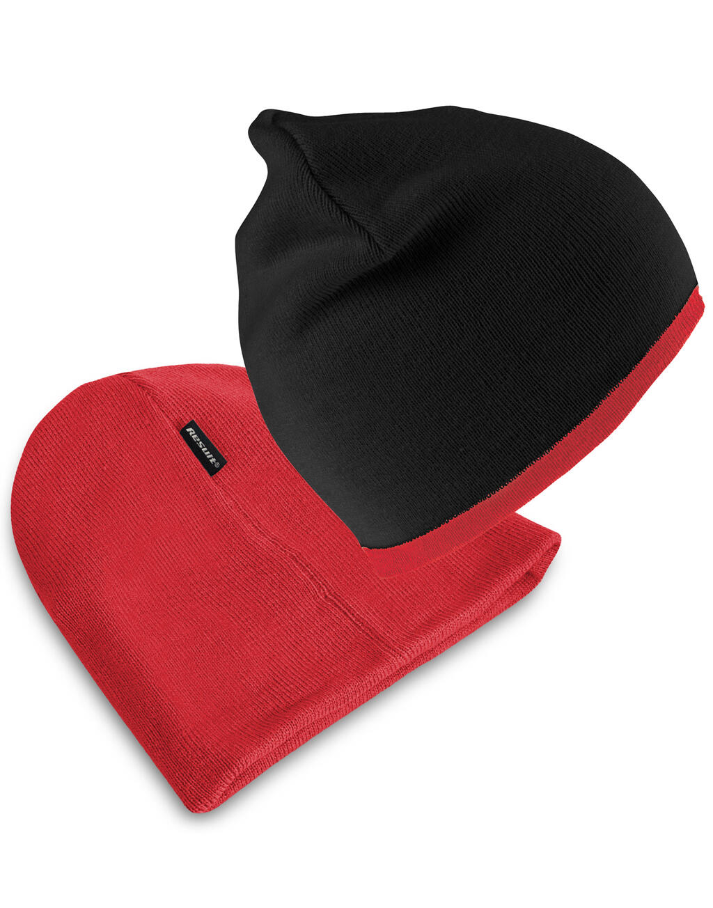 Gorro de punto contrastado Black/Red
