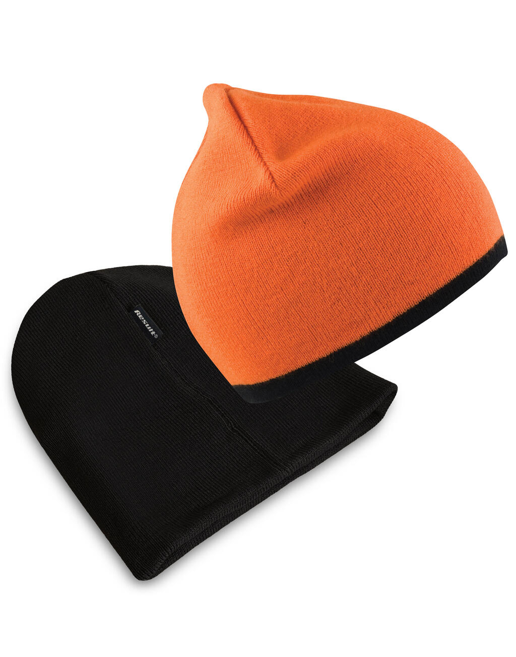 Gorro de punto contrastado Bright Orange/Black