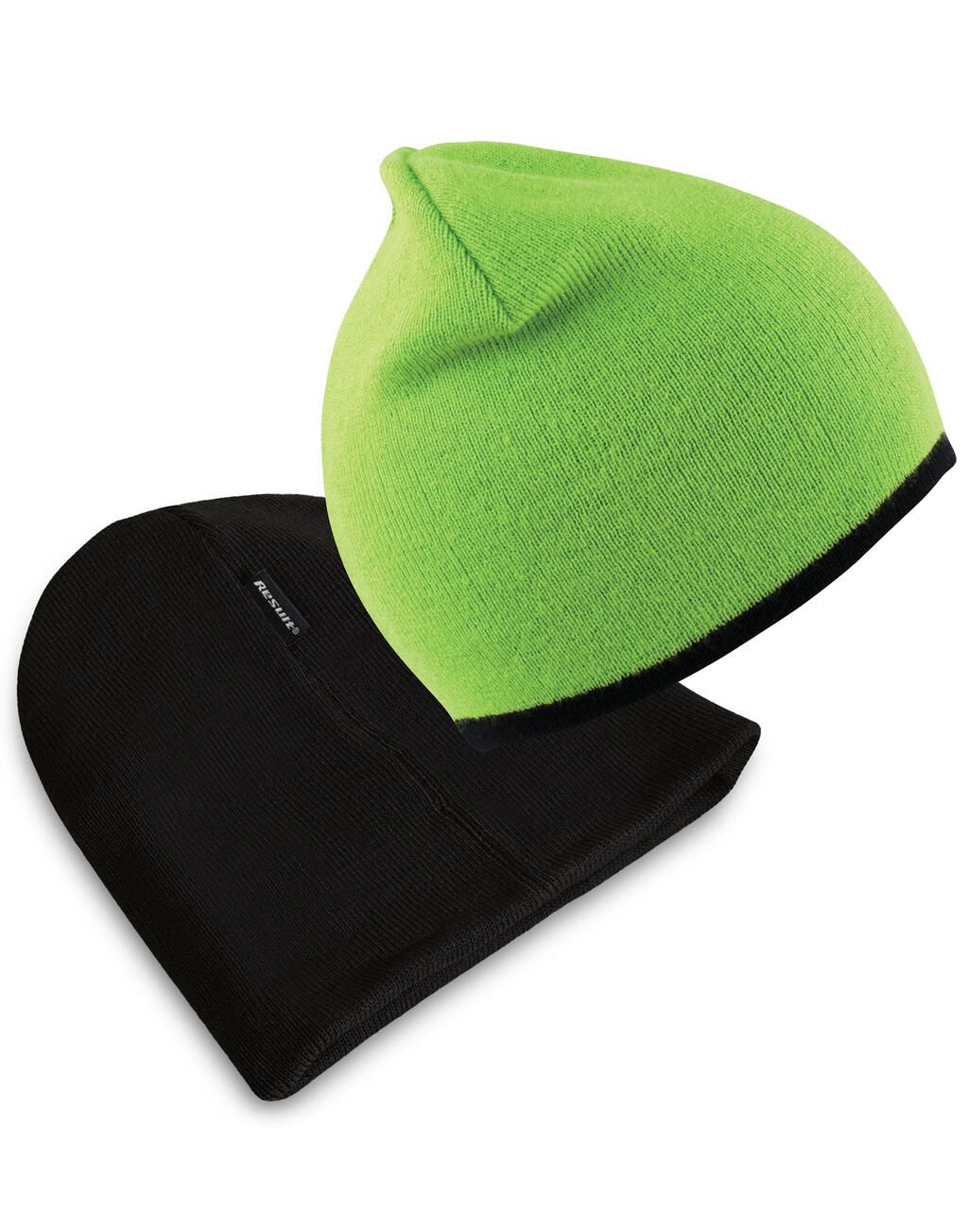 Gorro de punto contrastado Lime/Black