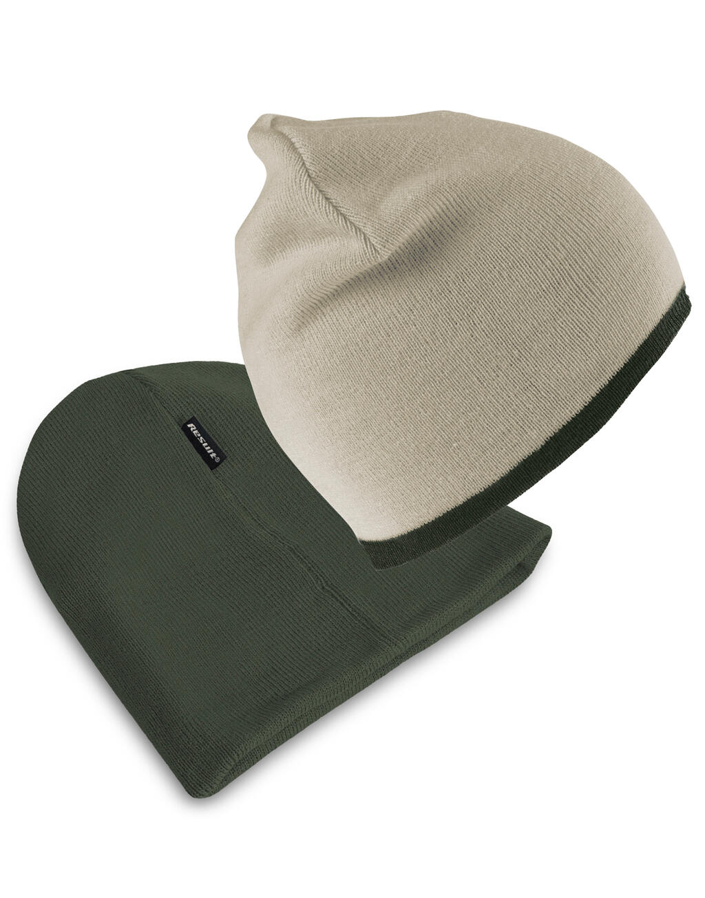 Gorro de punto contrastado Stone/Olive