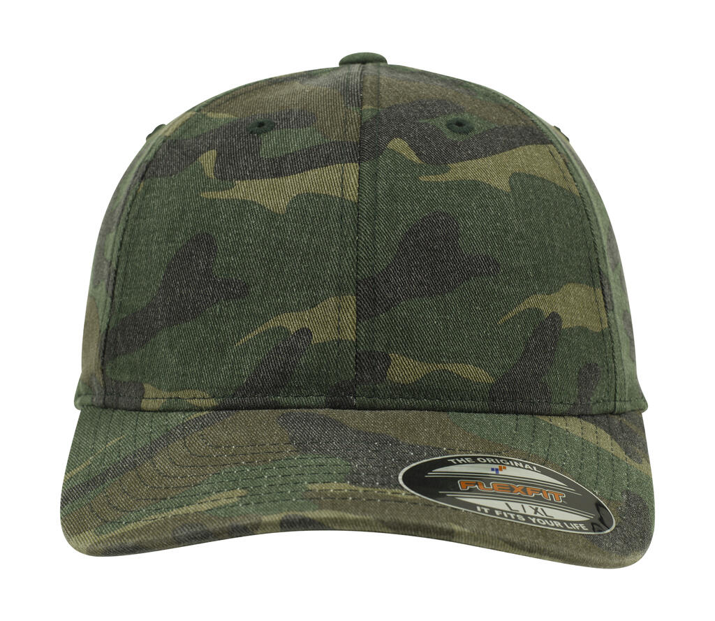 Gorra lavada Flexfit de camuflaje  Green Camo
