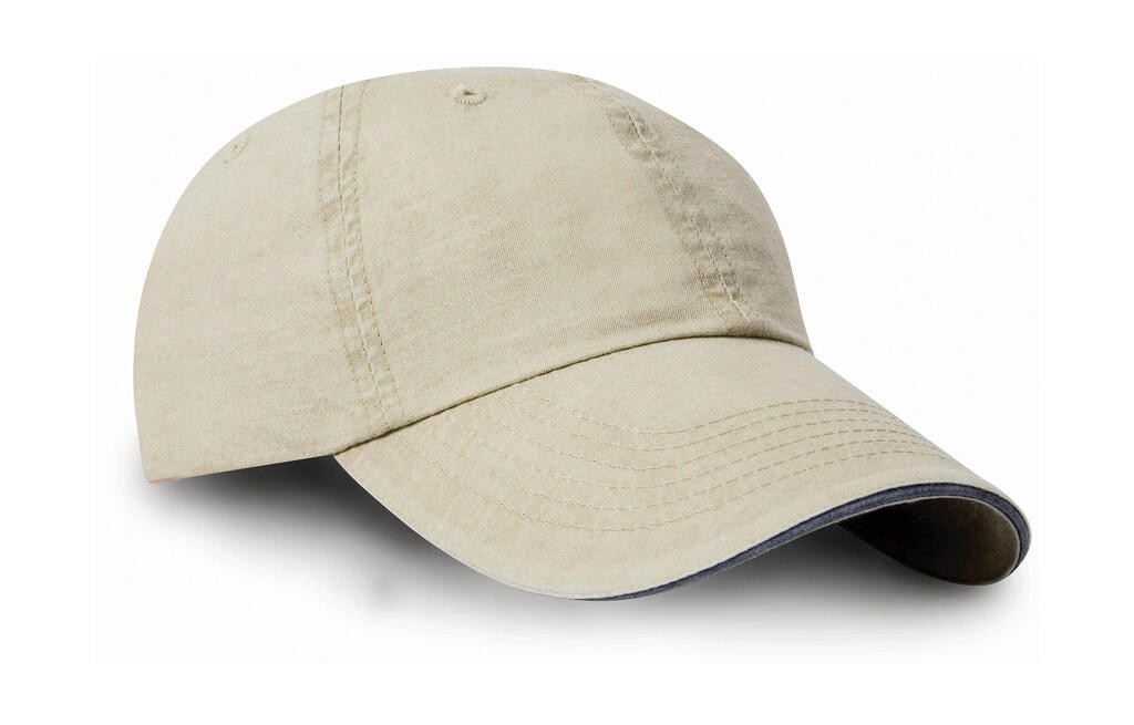 Gorra algodón sarga 6 paneles Putty/Navy