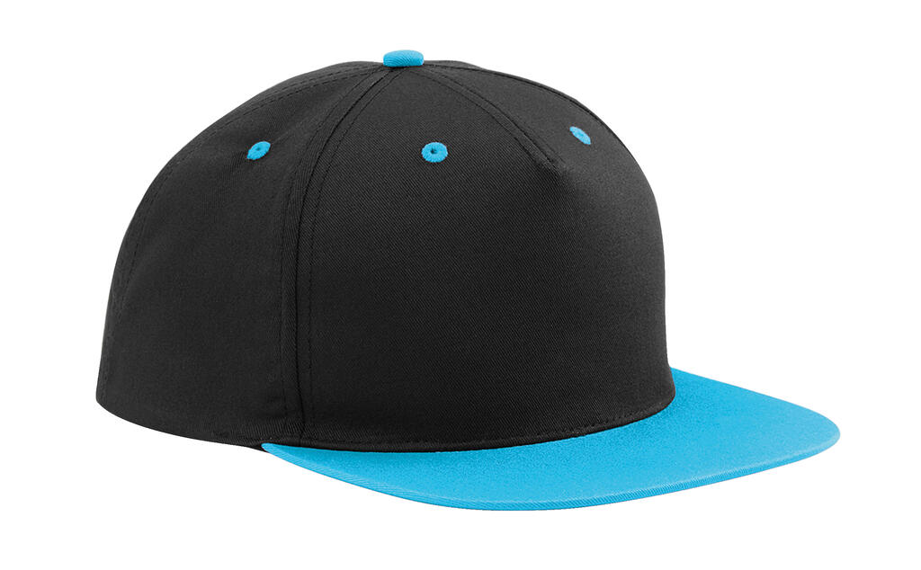Gorra Snapback 5 paneles Black/Surf Blue