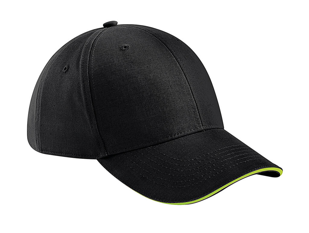 Gorra Athleisure 6 paneles Black/Lime Green