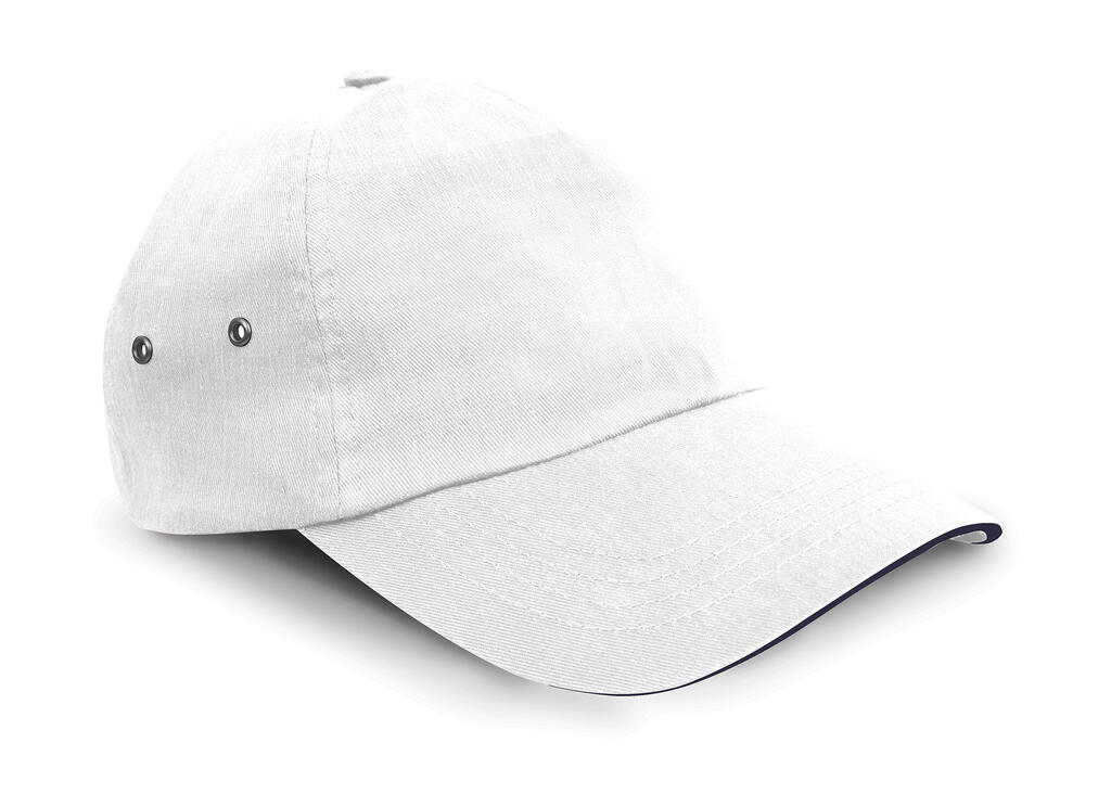 Gorra Sandwich terciopelo 5 paneles White/Navy