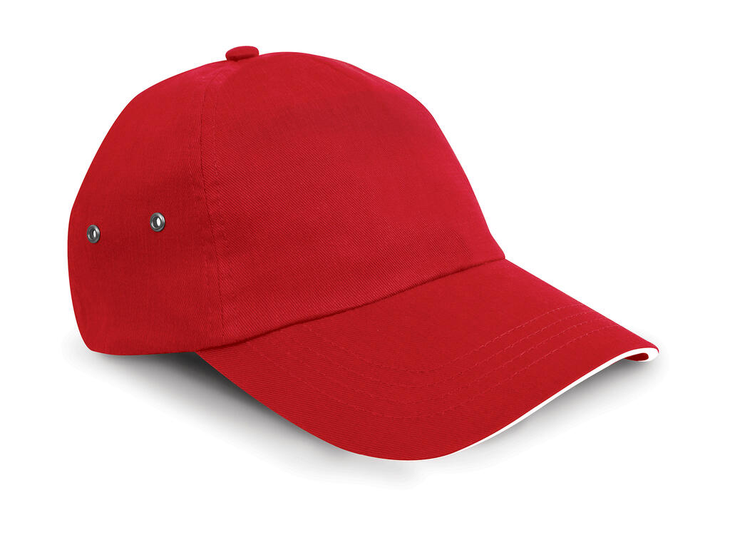 Gorra Sandwich terciopelo 5 paneles Red/White