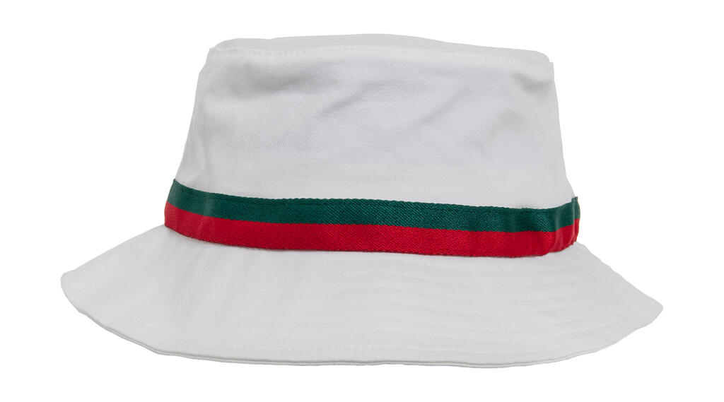 Gorro Bucket a rayas White/Firered/Green