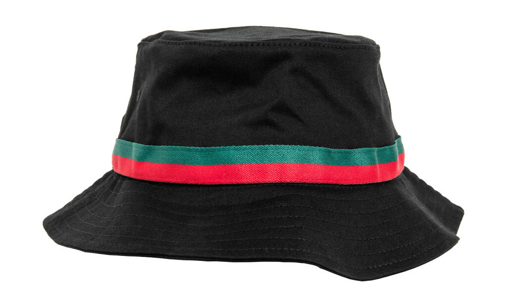 Gorro Bucket a rayas Black/Firered/Green