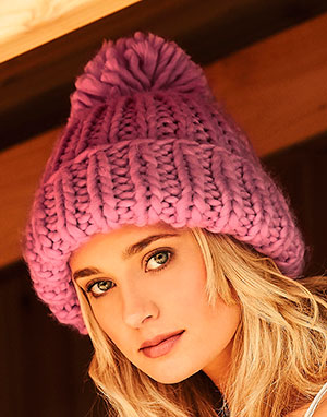Beechfield Gorro tejido a mano extragande