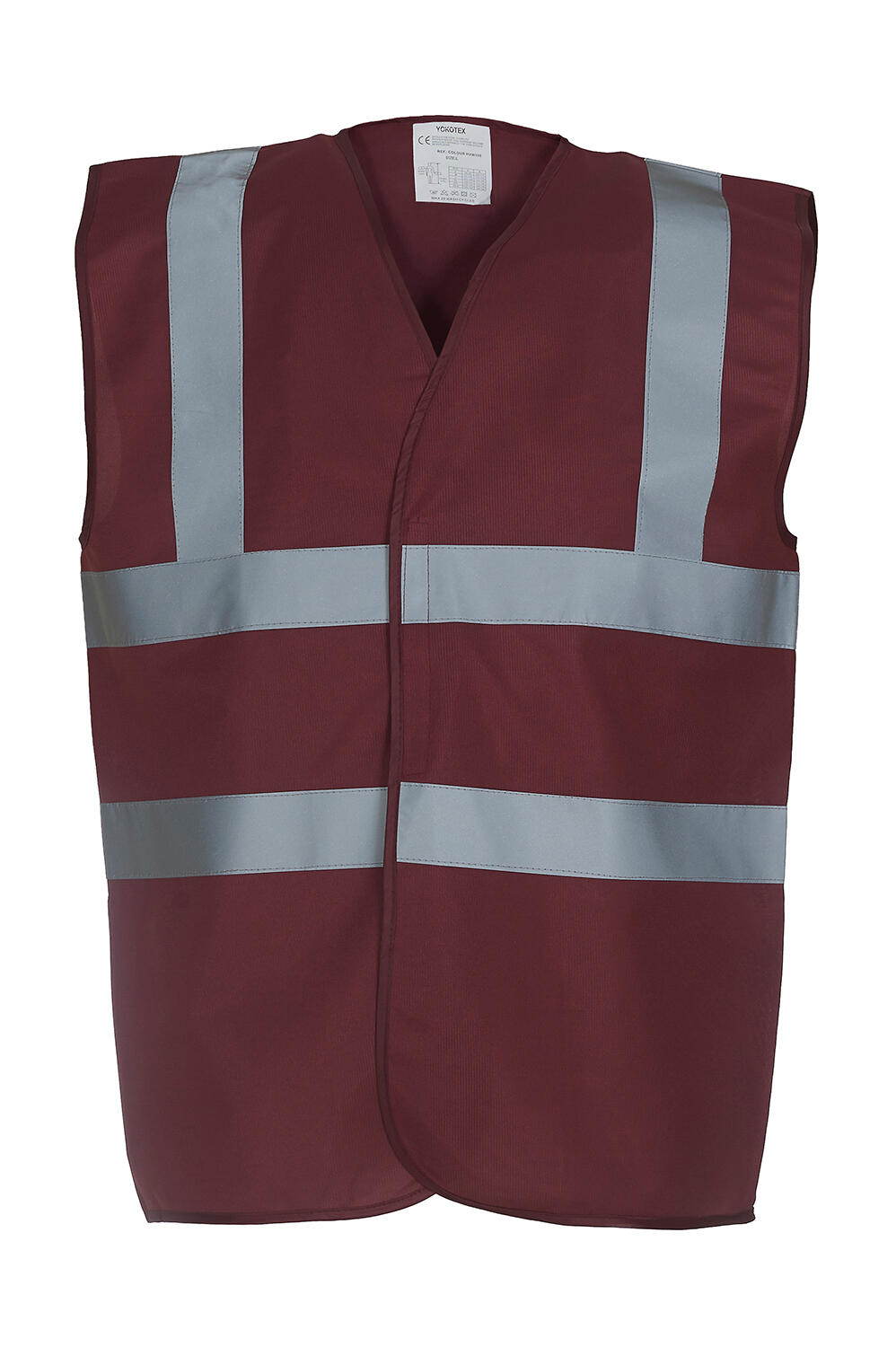 Chaleco de seguridad de 2 franjas Fluo Maroon
