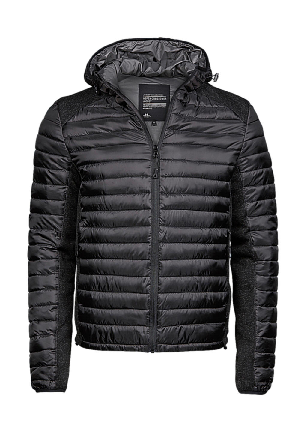 Hooded Outdoor Crossover Jacket Black/Black Melange