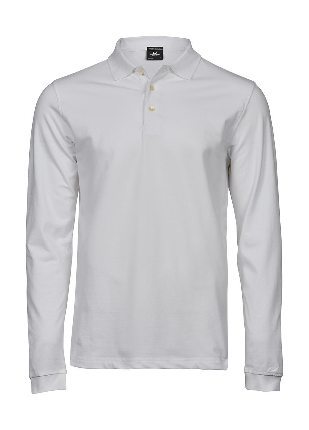Polo orgánico de manga larga Luxury hombre White