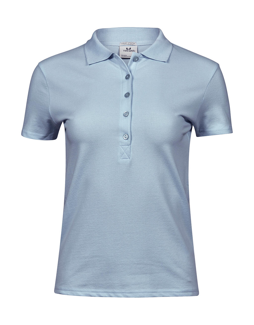 Polo orgánico ajustado Luxury mujer Light Blue