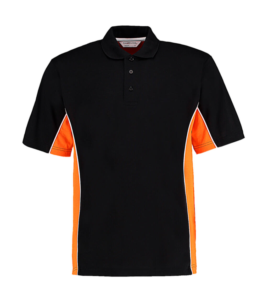 Polo Track hombre Classic Fit Black/Orange/White