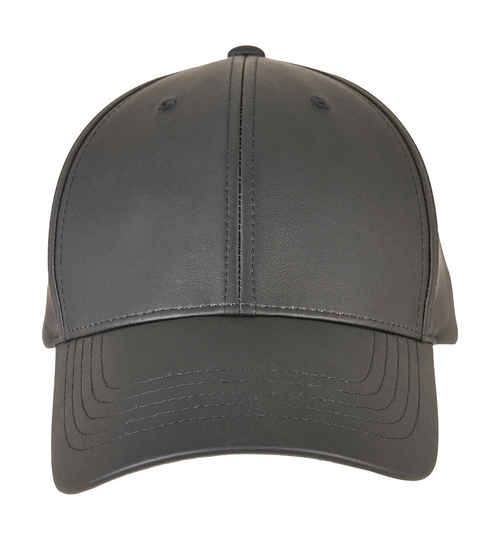 Gorra Dad en forma de Alpha de cuero sintético Black