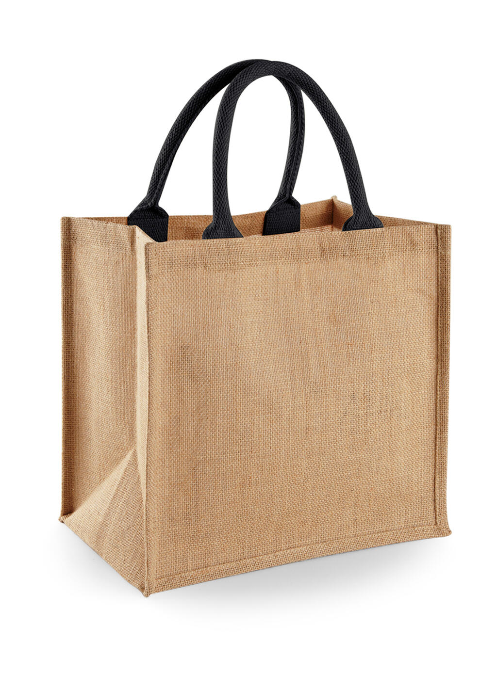 Bolsa Midi de yute Natural/Black
