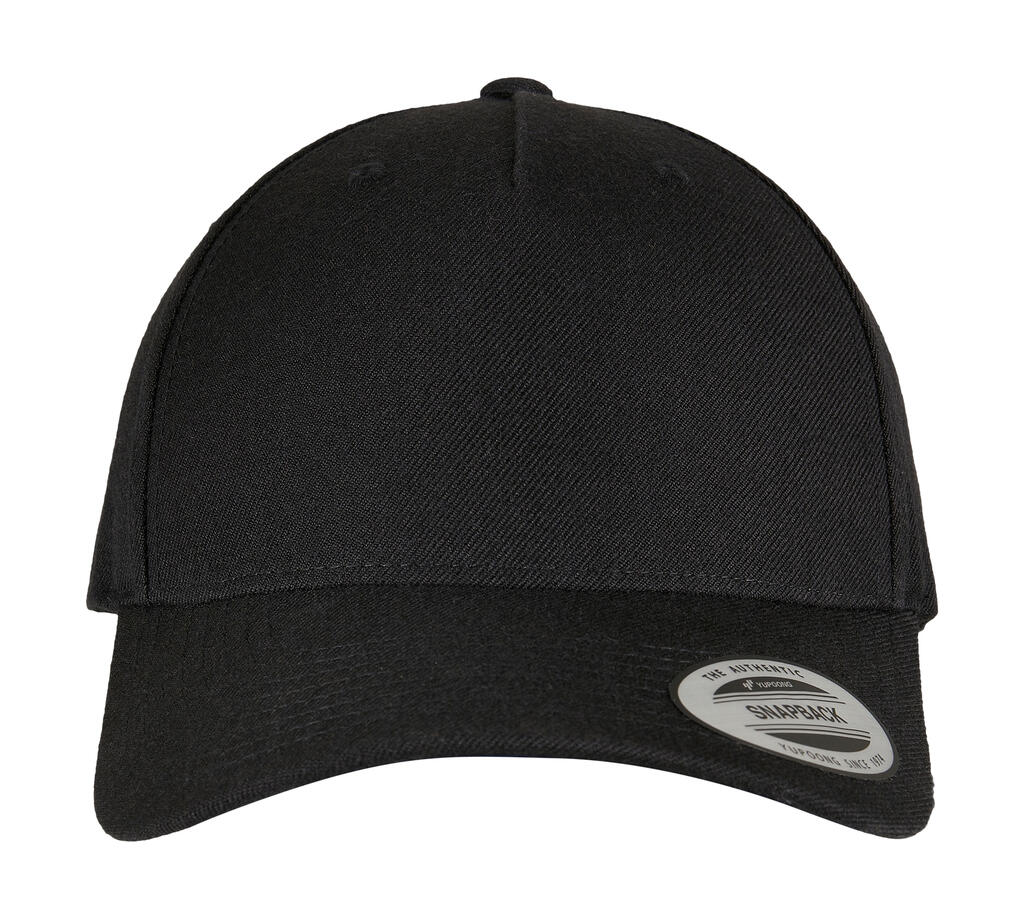 Gorra Premium con visera curvada 5 paneles Black