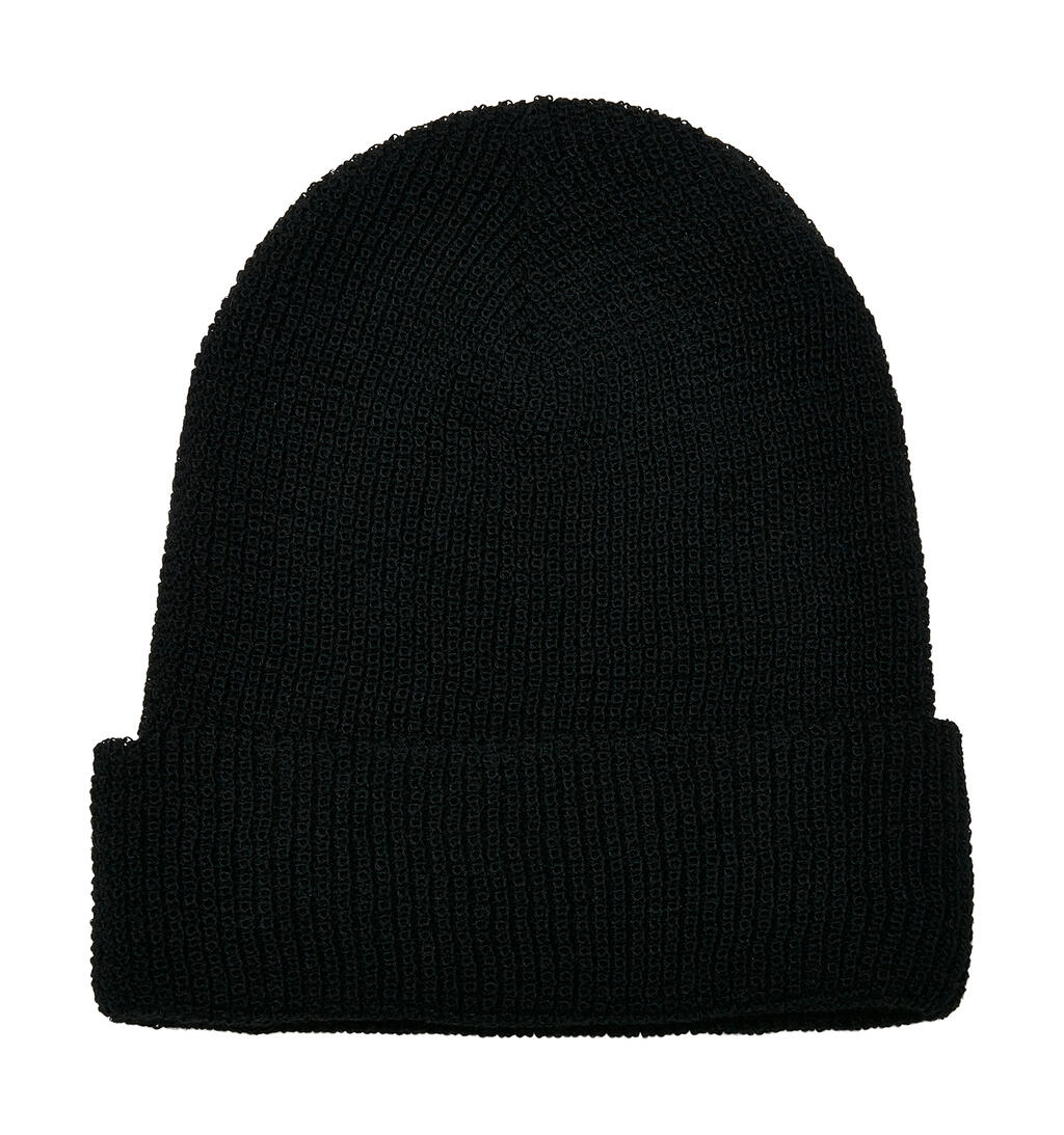 Gorro de punto gofre de hilo reciclado Black