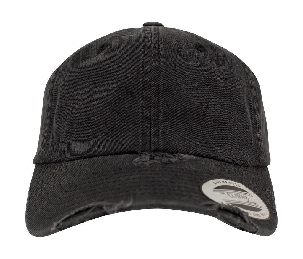 Gorra de perfil bajo aspecto desgastado Black