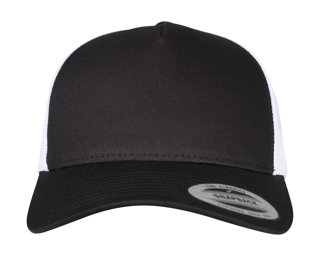 Gorra Retro Trucker de 5 paneles en 2 colores Black/White