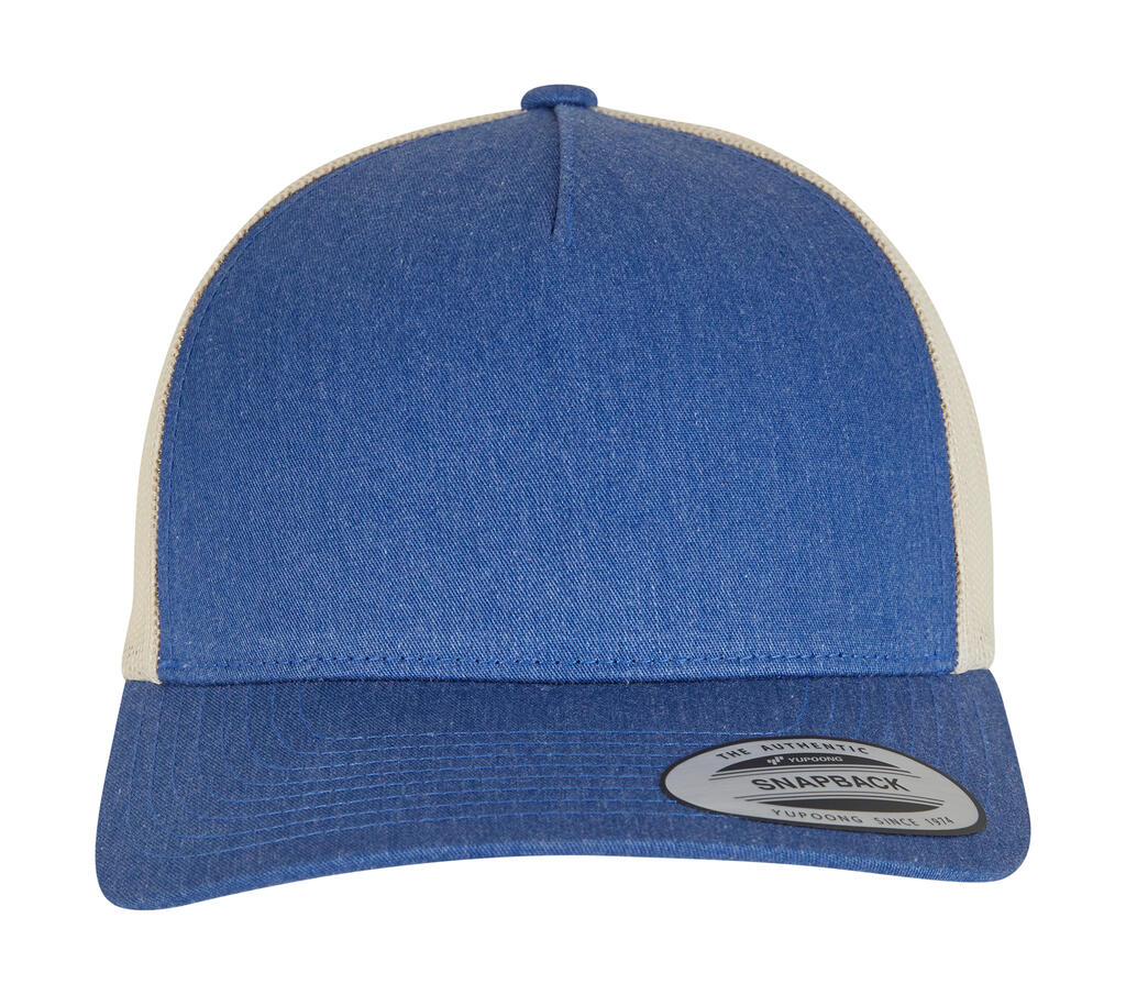 Gorra Retro Trucker de 5 paneles en 2 colores Blue/Beige
