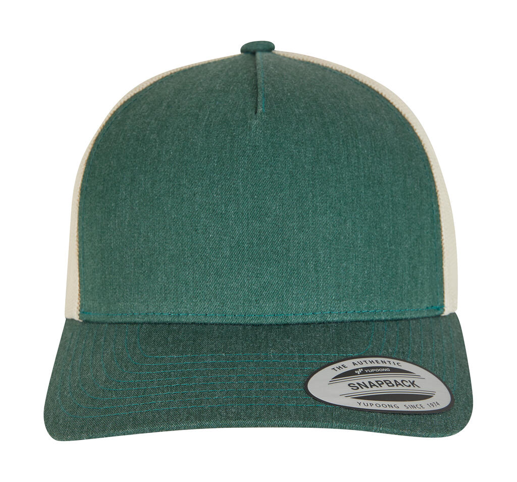 Gorra Retro Trucker de 5 paneles en 2 colores Green/Beige