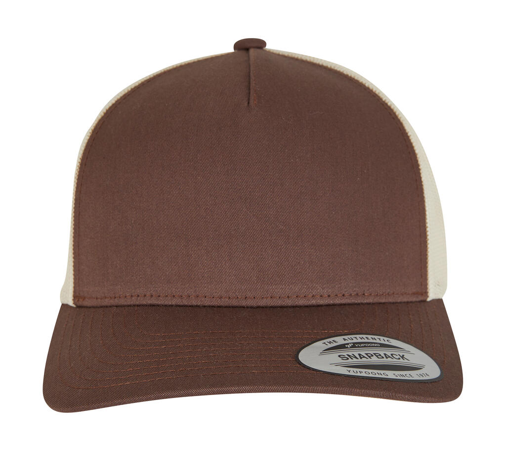 Gorra Retro Trucker de 5 paneles en 2 colores Mustang/Beige