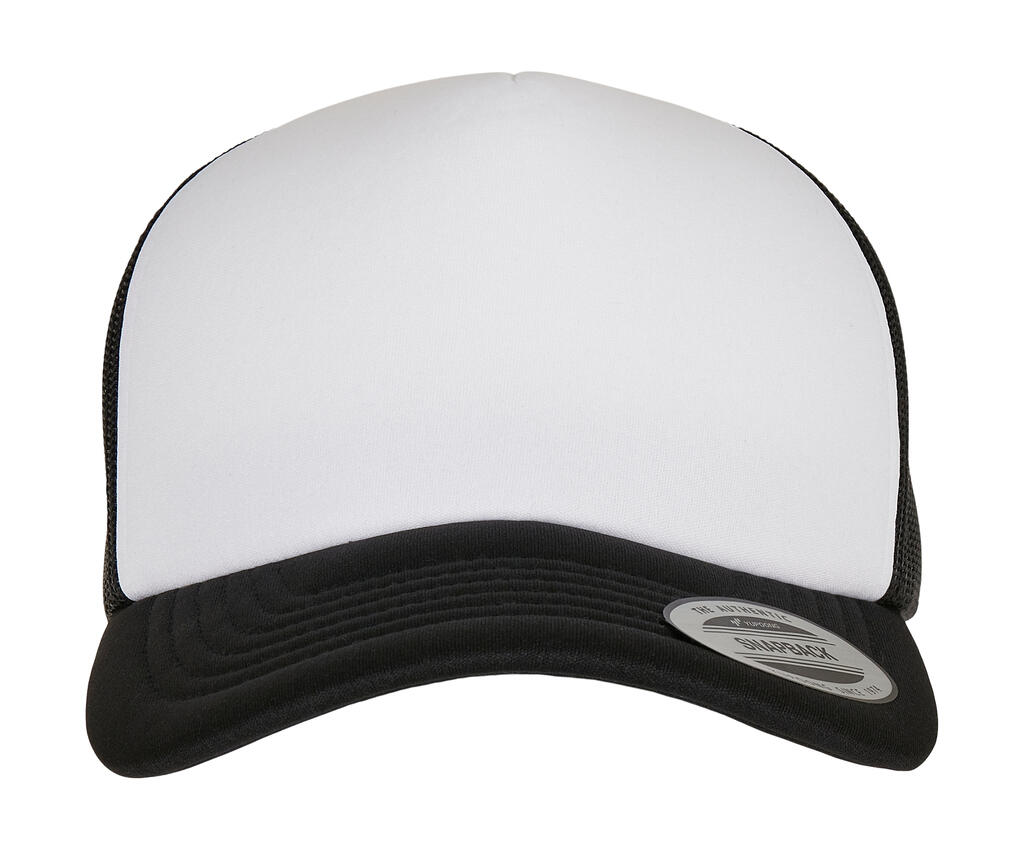 Gorra Trucker de espuma curvada - Frente blanco Black/White/Black
