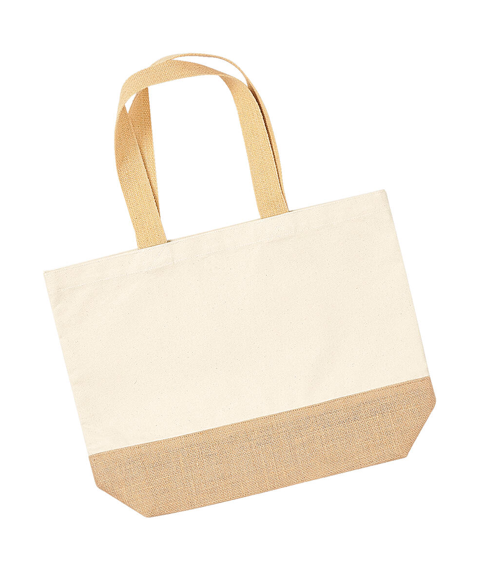 Bolsa Tote base de yute Natural