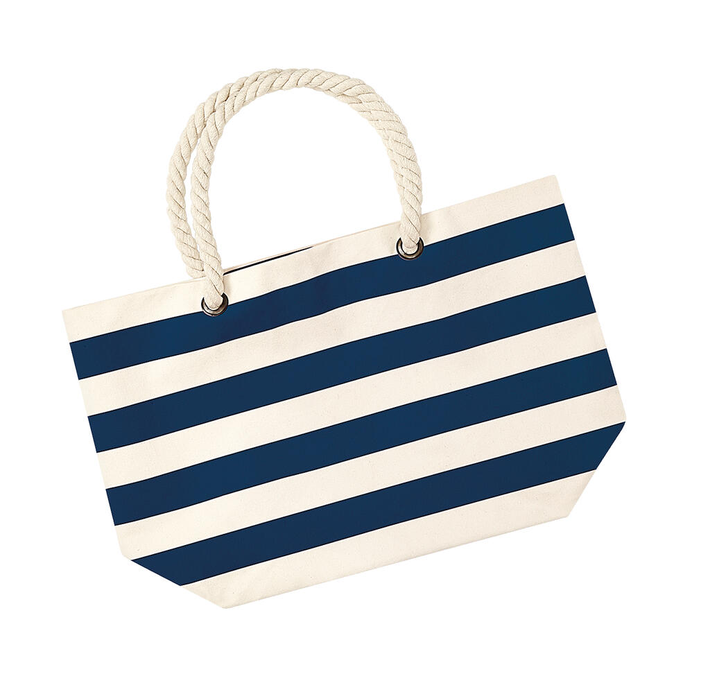Bolsa de playa Nautical Natural/Navy