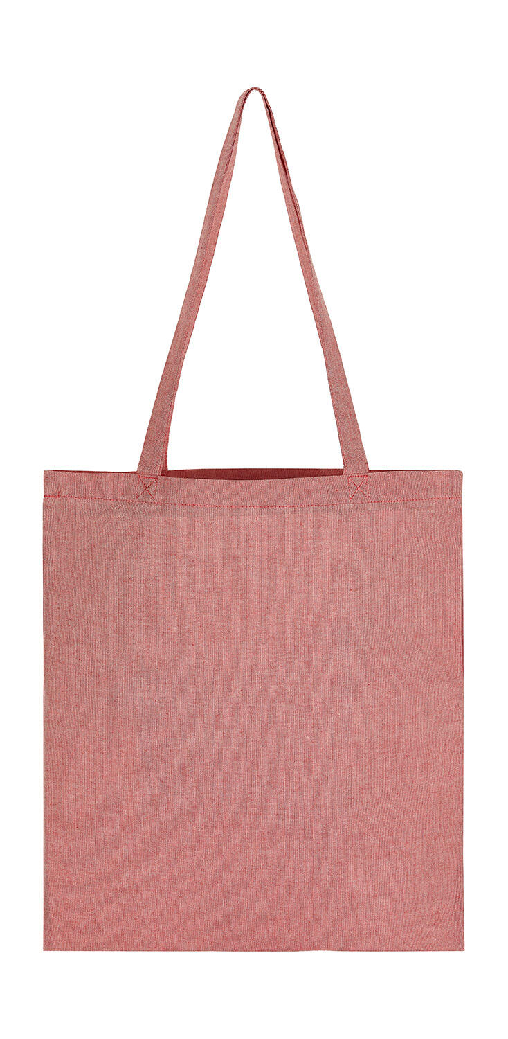 Bolsa reciclada algodón/poliéster asa larga Red Heather