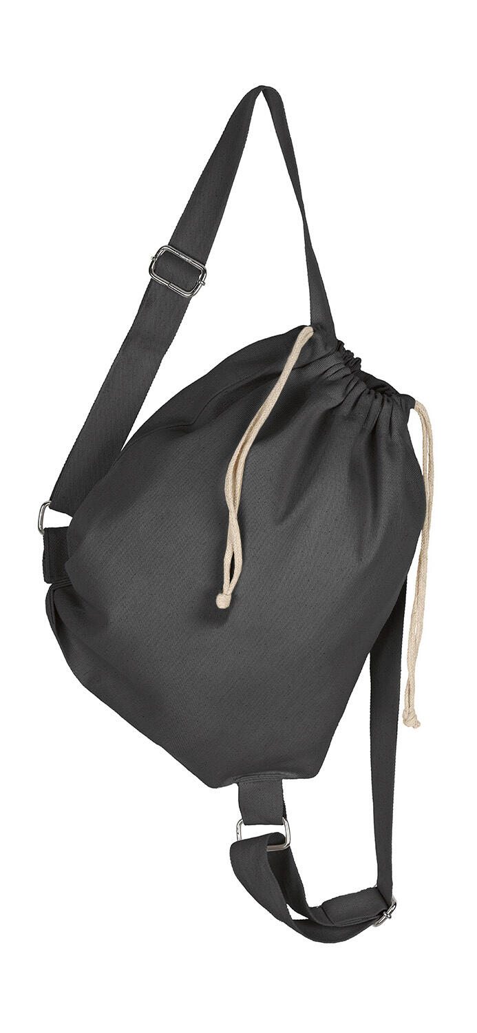 Mochila de lona con asas y cordón Black