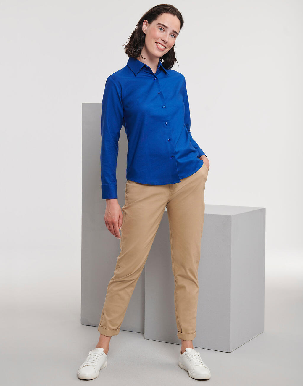  Russell Europe Blusa Oxford manga larga mujerotro