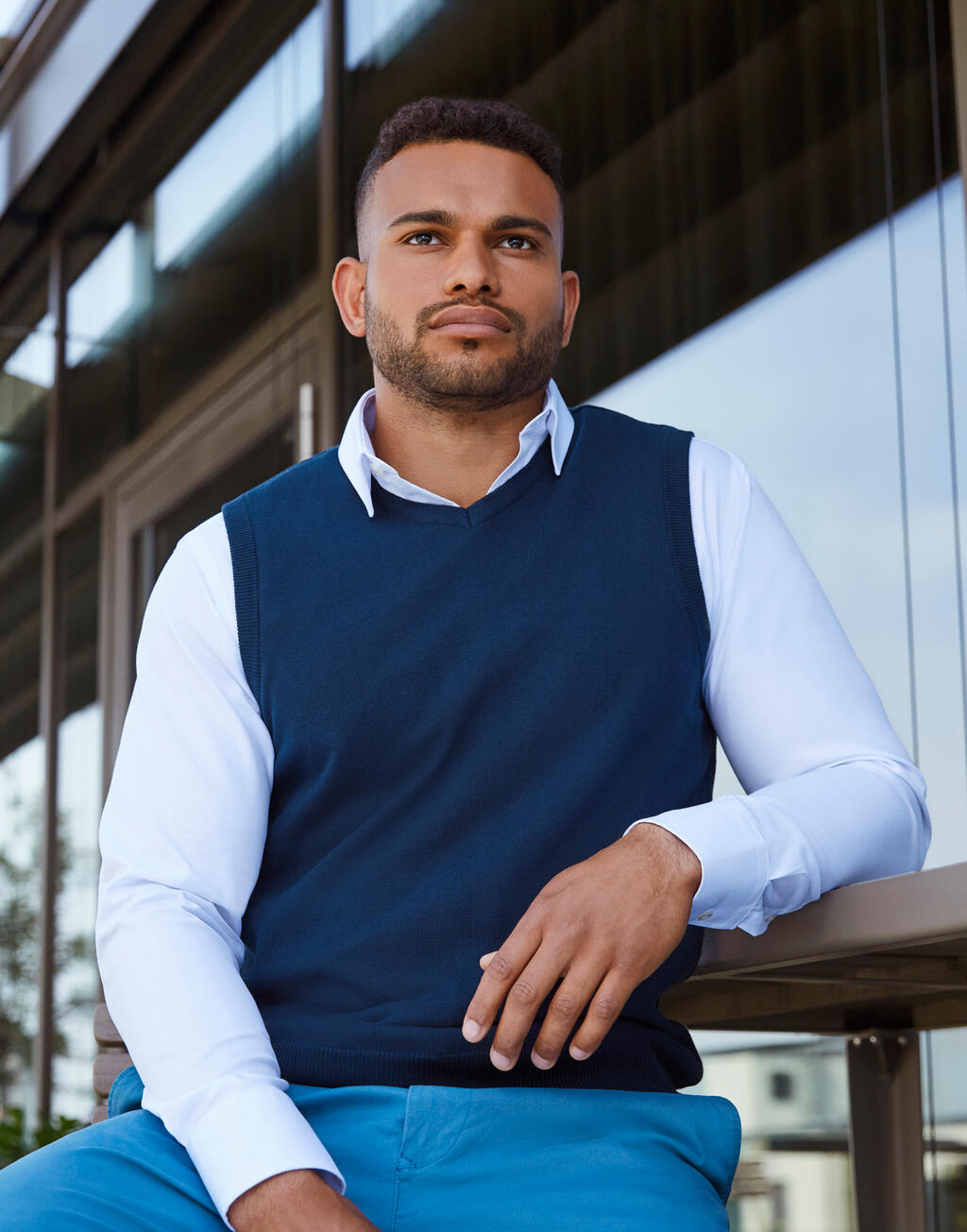  Russell Europe Chaleco de punto cuello V hombre