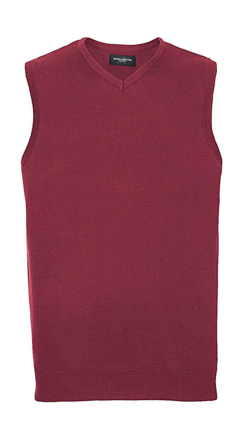 Chaleco de punto cuello V hombre Cranberry Marl