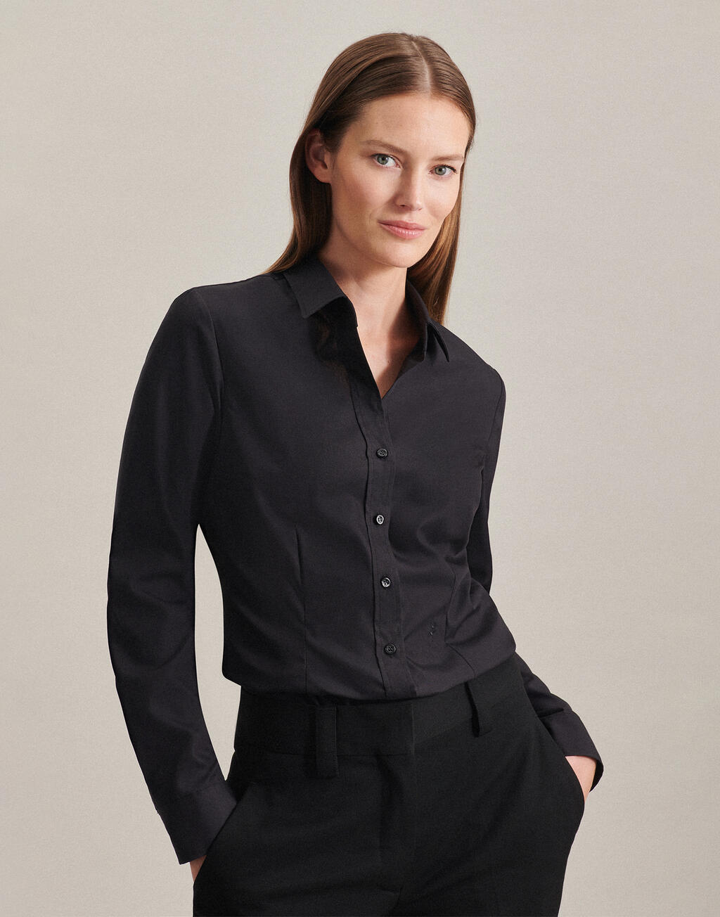  Seidensticker Camisa Kent ajustada manga larga mujerotro