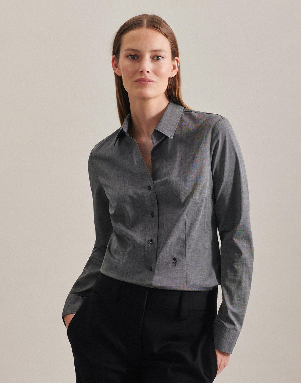  Seidensticker Camisa Kent ajustada manga larga mujerotro