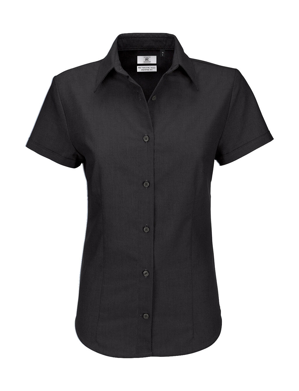 Camisa Oxford manga corta mujer Black
