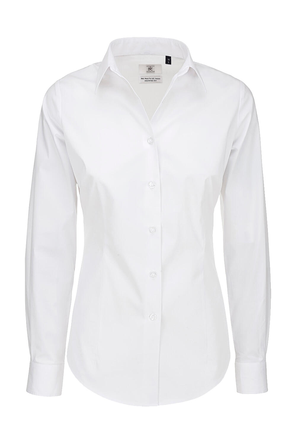 Camisa Popelina Stretch Black Tie LSL/women White