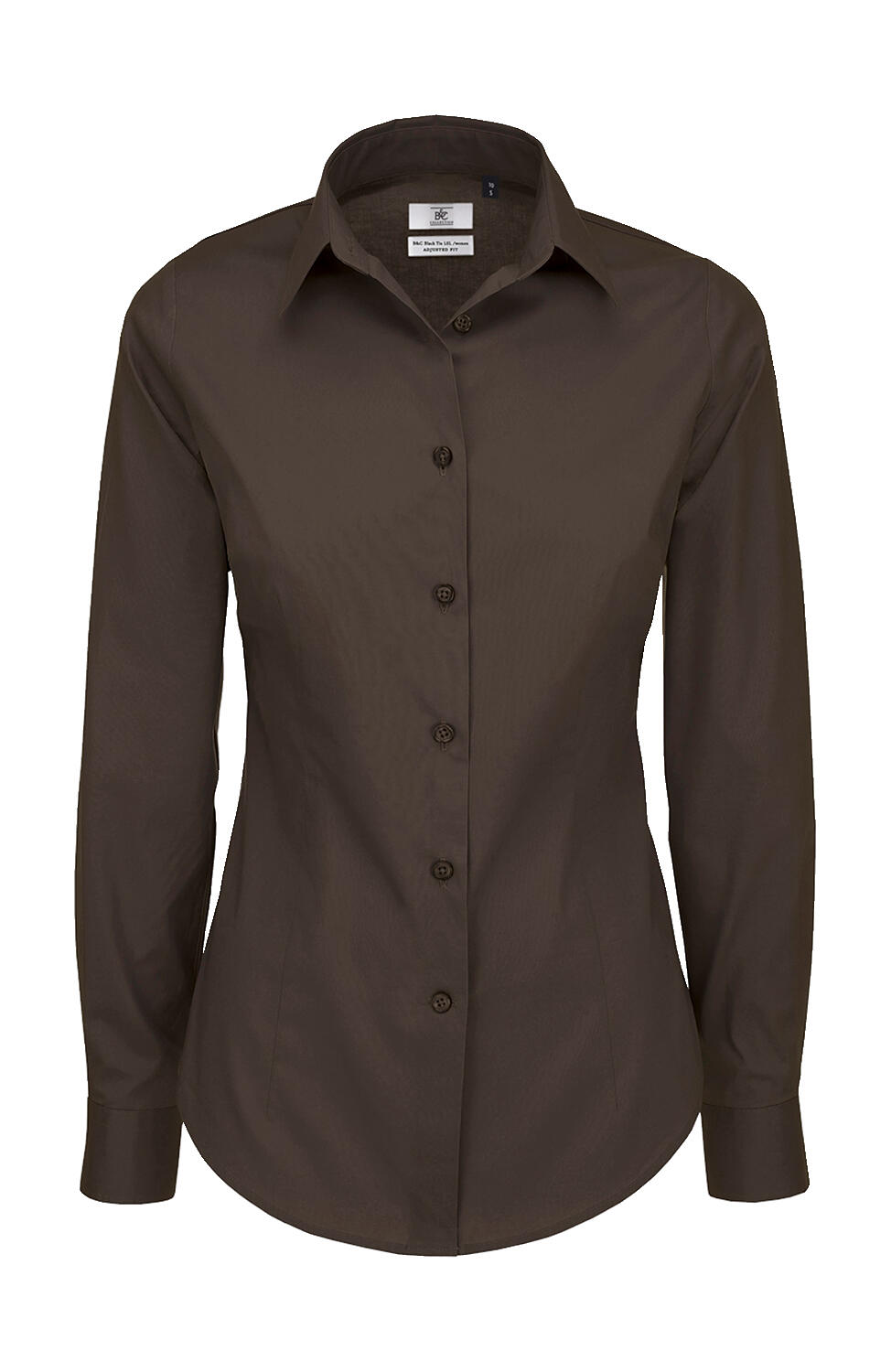 Camisa Popelina Stretch Black Tie LSL/women Coffee Bean