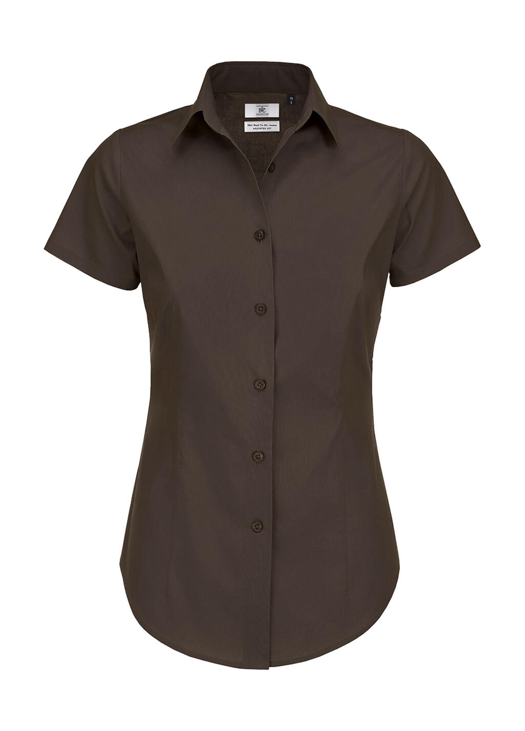 Camisa Popelina Elastán Black Tie M.C. Mujer Coffee Bean