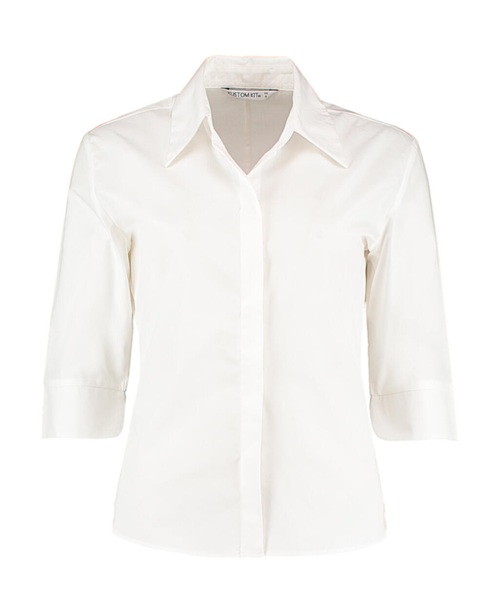 Camisa manga 3/4 mujer entallada White