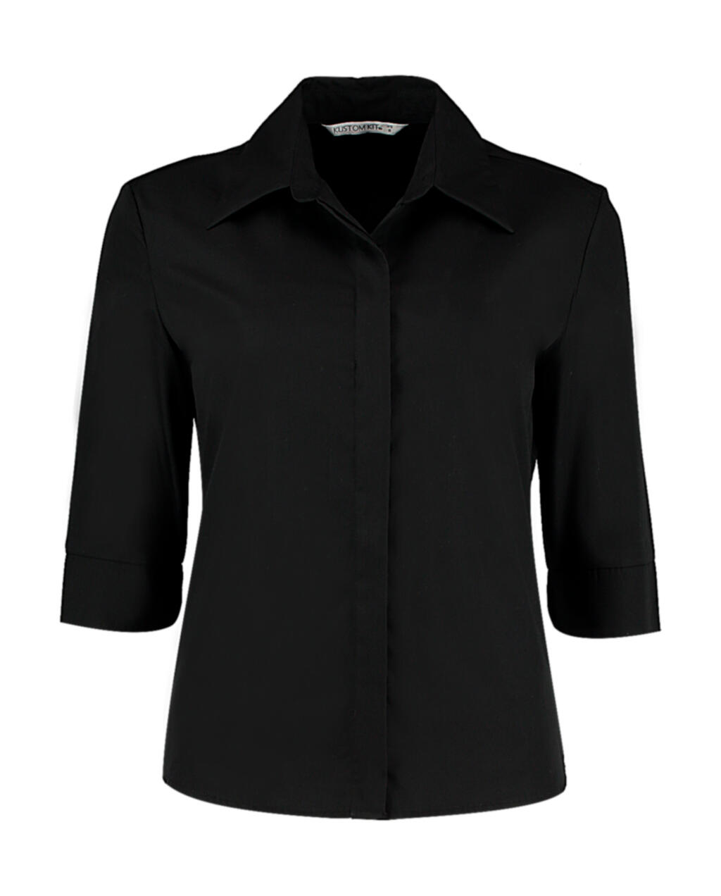 Camisa manga 3/4 mujer entallada Black