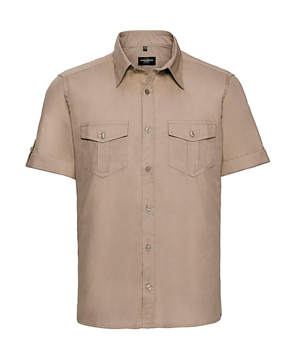 Camisa manga doblada con bolsillos hombre Khaki