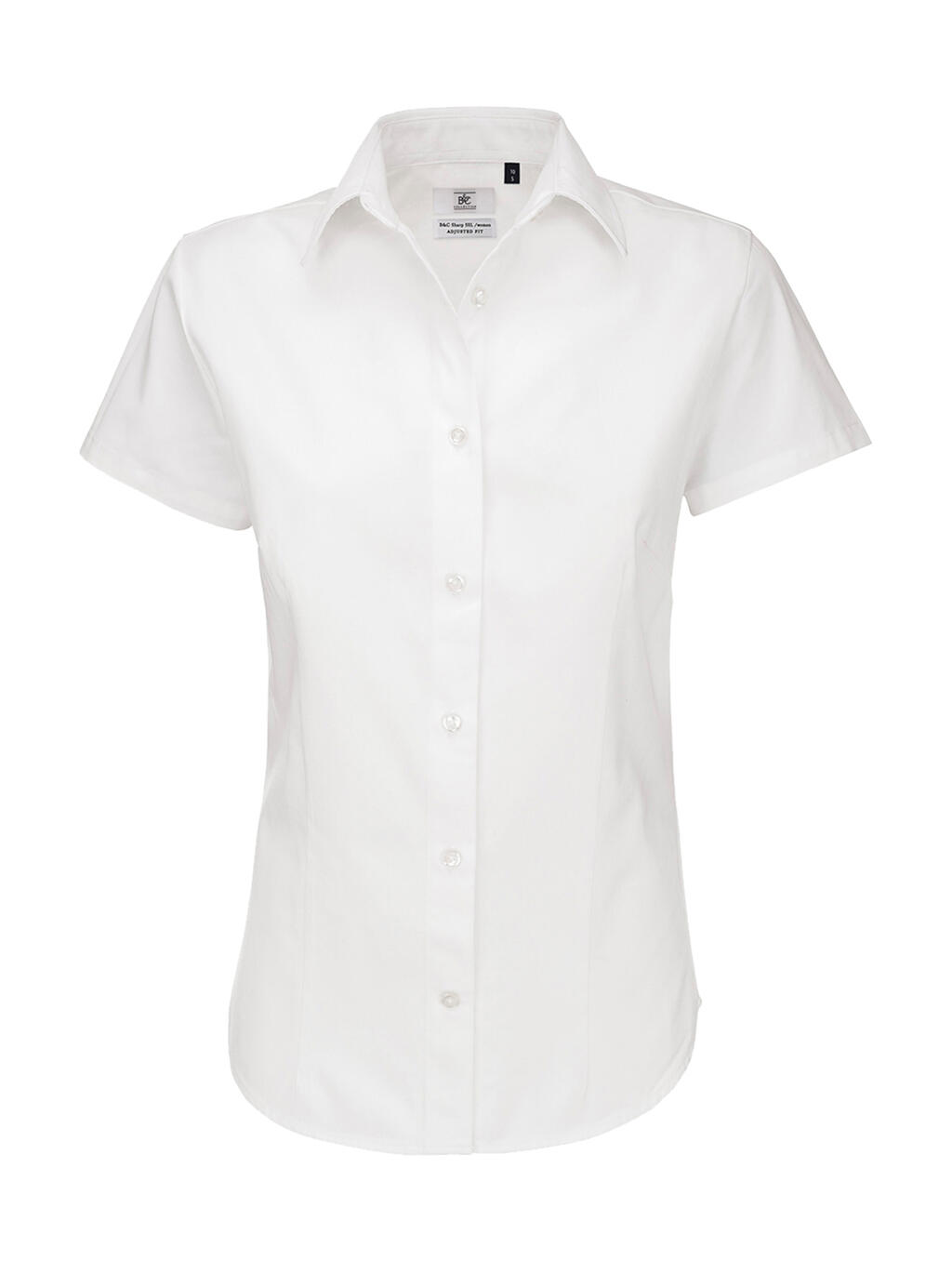 Camisa sarga Sharp manga corta mujer White