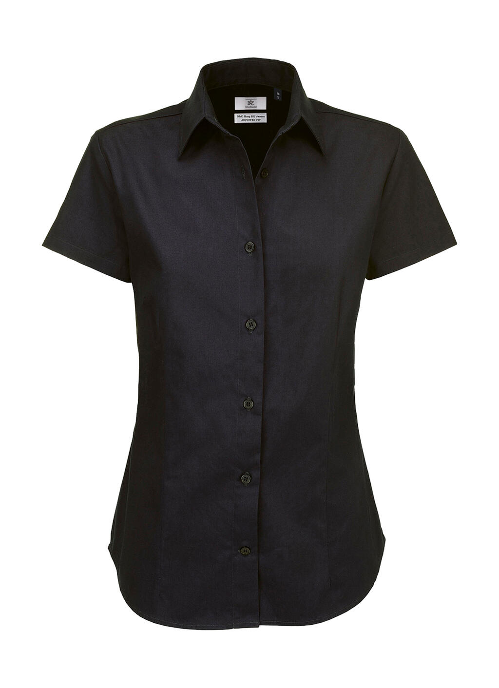 Camisa sarga Sharp manga corta mujer Black