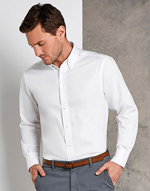 Kustom Kit Camisa Oxford Premium entallada manga larga
